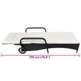 Sun Lounger with Wheels Poly Rattan Black