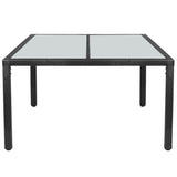 Garden Table Black 150x90x75 cm Poly Rattan