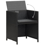 5 Piece Outdoor Dining Set with Cushions Poly Rattan Black