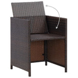 13 Piece Outdoor Dining Set with Cushions Poly Rattan Brown