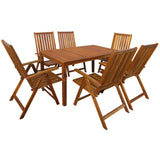 7 Piece Outdoor Dining Set Solid Acacia Wood