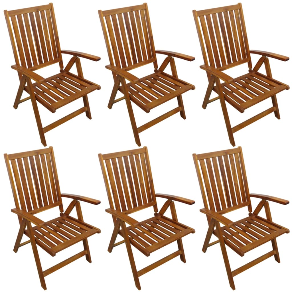 7 Piece Outdoor Dining Set Solid Acacia Wood