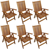 7 Piece Outdoor Dining Set Solid Acacia Wood