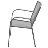 Stackable Garden Chairs 2 pcs Steel Grey