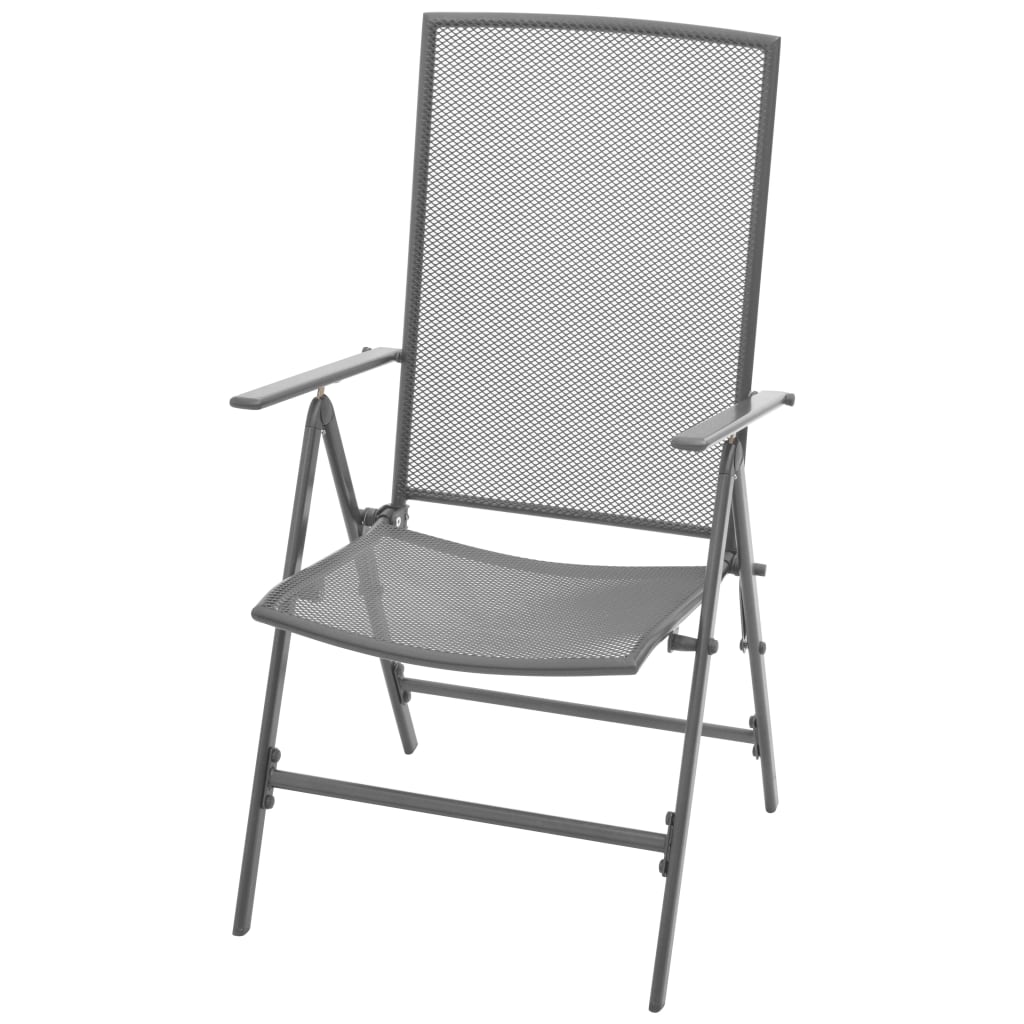 Stackable Garden Chairs 2 pcs Steel Grey