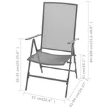 Stackable Garden Chairs 2 pcs Steel Grey