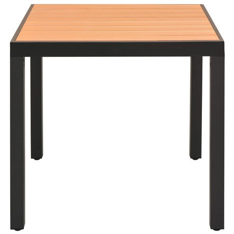 Garden Table Brown 80x80x74 cm Aluminium and WPC