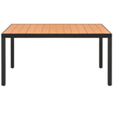 Garden Table Brown 150x90x74 cm Aluminium and WPC