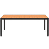 Garden Table Brown 185x90x74 cm Aluminium and WPC