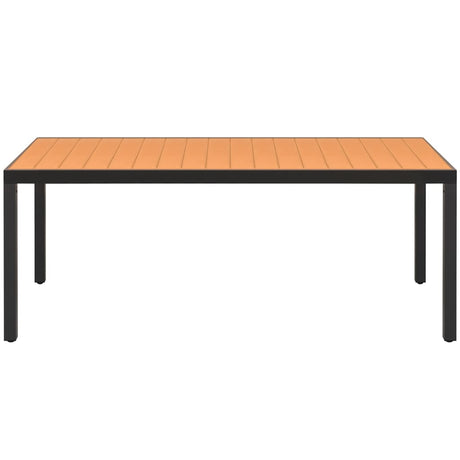 Garden Table Brown 185x90x74 cm Aluminium and WPC