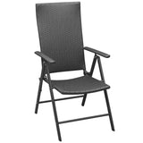 Stackable Garden Chairs 2 pcs Poly Rattan Black