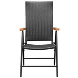 Stackable Garden Chairs 2 pcs Poly Rattan Black