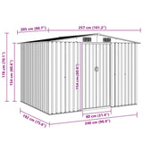 Garden Storage Shed Grey Metal 257x205x178 cm
