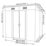 Garden Shed Green Metal