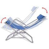 Reclining Deck Chairs 2 pcs Steel Blue