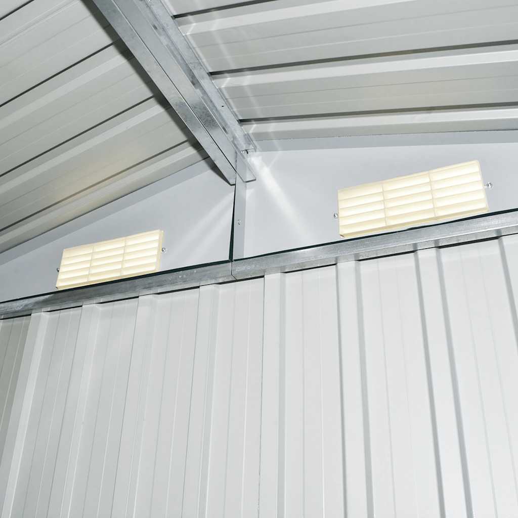 Garden Storage Shed Grey Metal 204x132x186 cm