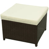 8 Piece Garden Lounge Set with Cushions Poly Rattan Brown