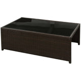 8 Piece Garden Lounge Set with Cushions Poly Rattan Brown