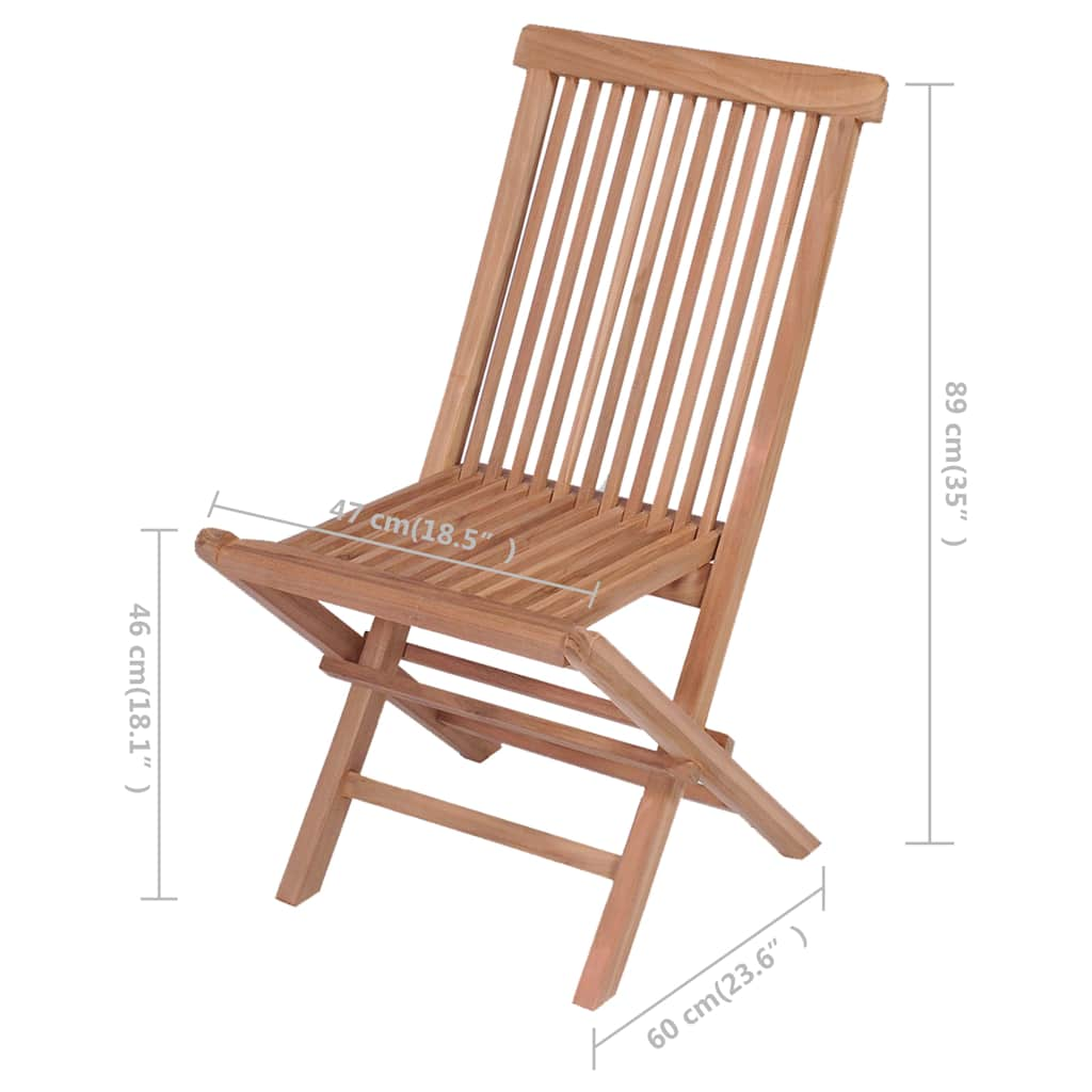 Folding Garden Chairs 4 pcs Solid Teak Wood