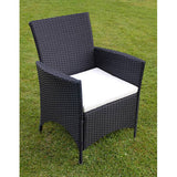 9 Piece Outdoor Dining Set with Cushions Poly Rattan Black