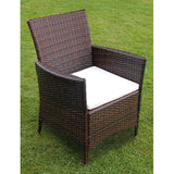 5 Piece Outdoor Dining Set with Cushions Poly Rattan Brown