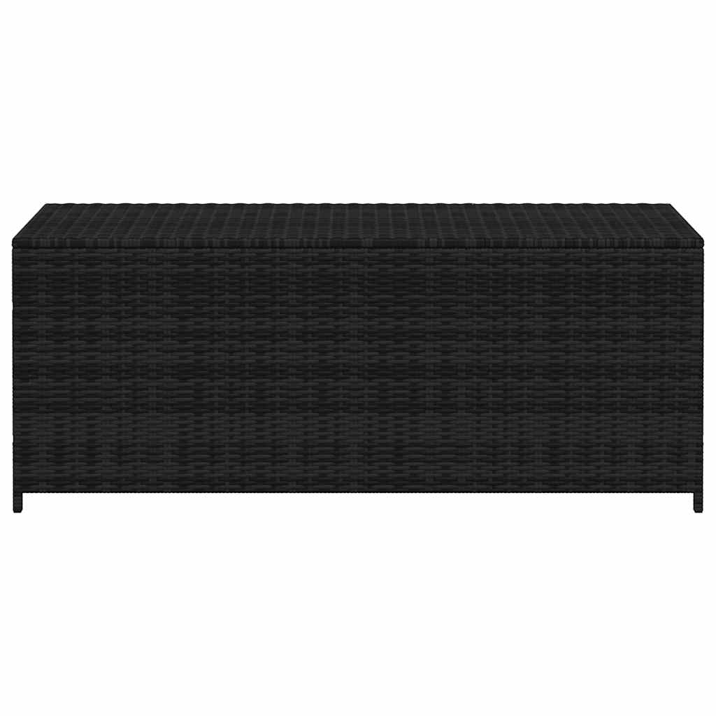 Garden Storage Box Black 150x50x60 cm Poly Rattan