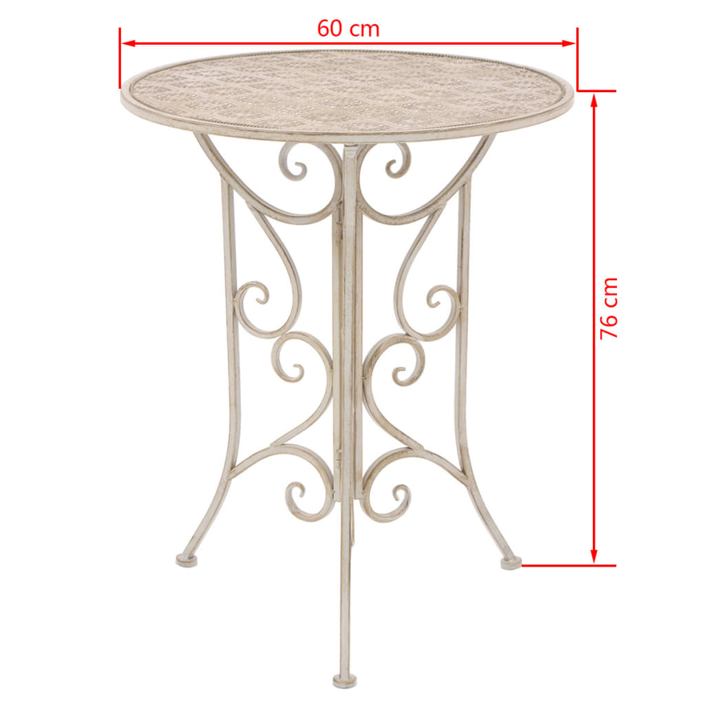 3 Piece Bistro Set Steel White