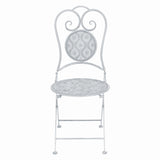 3 Piece Bistro Set Steel Greyish White