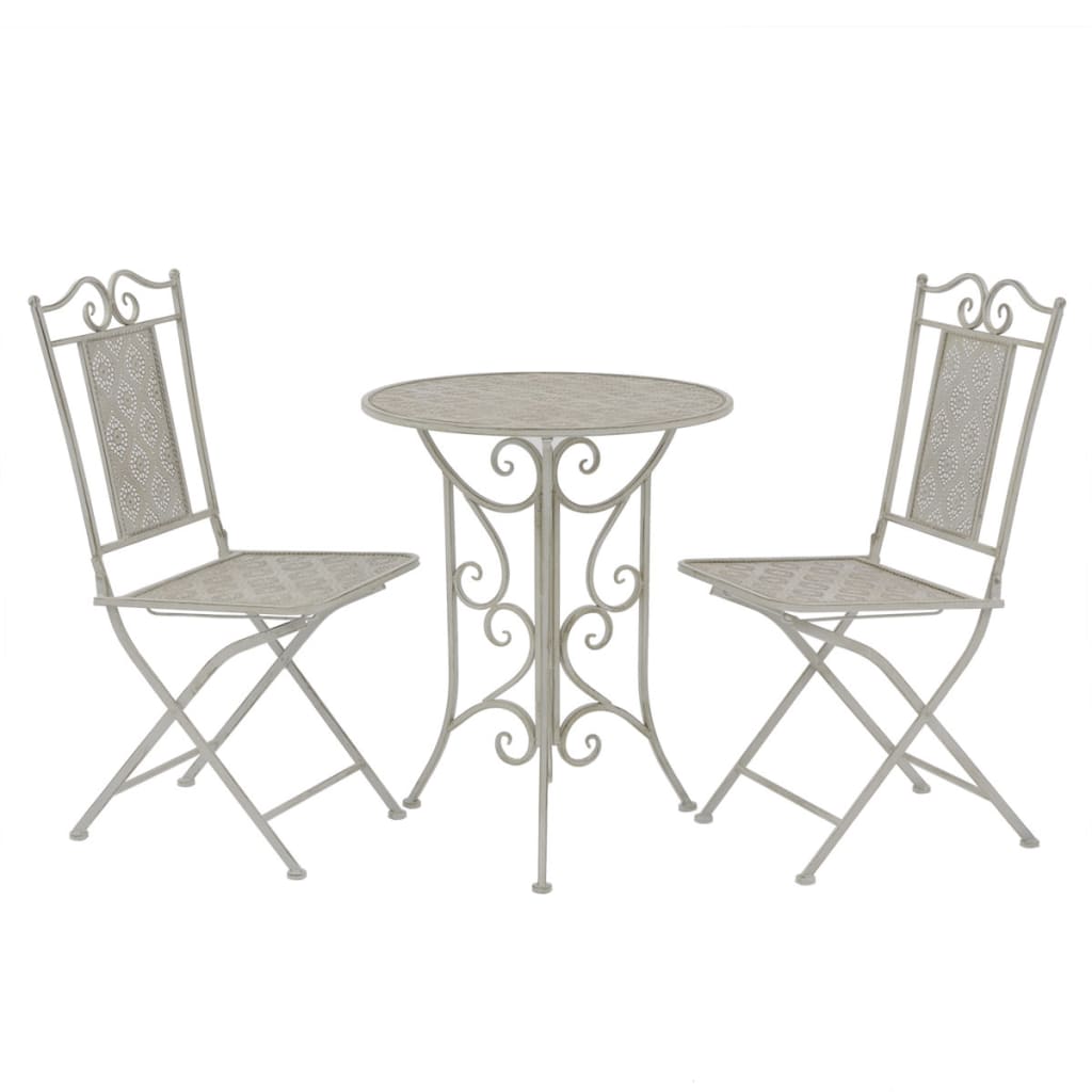 3 Piece Bistro Set Steel Grey