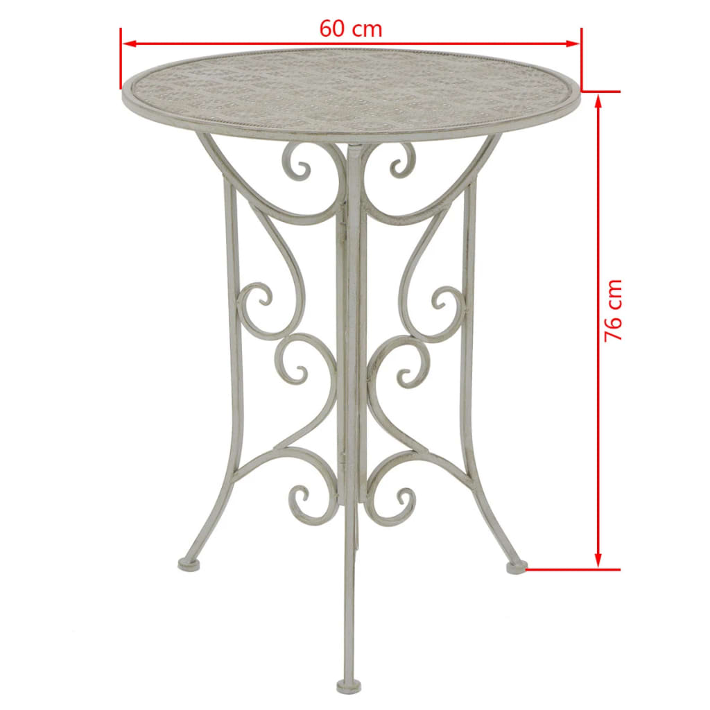 3 Piece Bistro Set Steel Grey