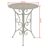 3 Piece Bistro Set Steel Grey