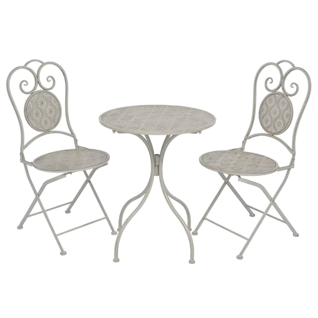 3 Piece Bistro Set Steel Grey