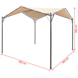 Gazebo Pavilion Tent Canopy 3x3 m Steel Beige