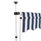 Manual Retractable Awning 150 cm Blue and White Stripes