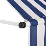 Manual Retractable Awning 200 cm Blue and White Stripes