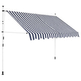 Manual Retractable Awning 300 cm Blue and White Stripes