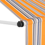 Manual Retractable Awning 250 cm Yellow and Blue Stripes