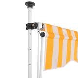 Manual Retractable Awning 300 cm Orange and White Stripes