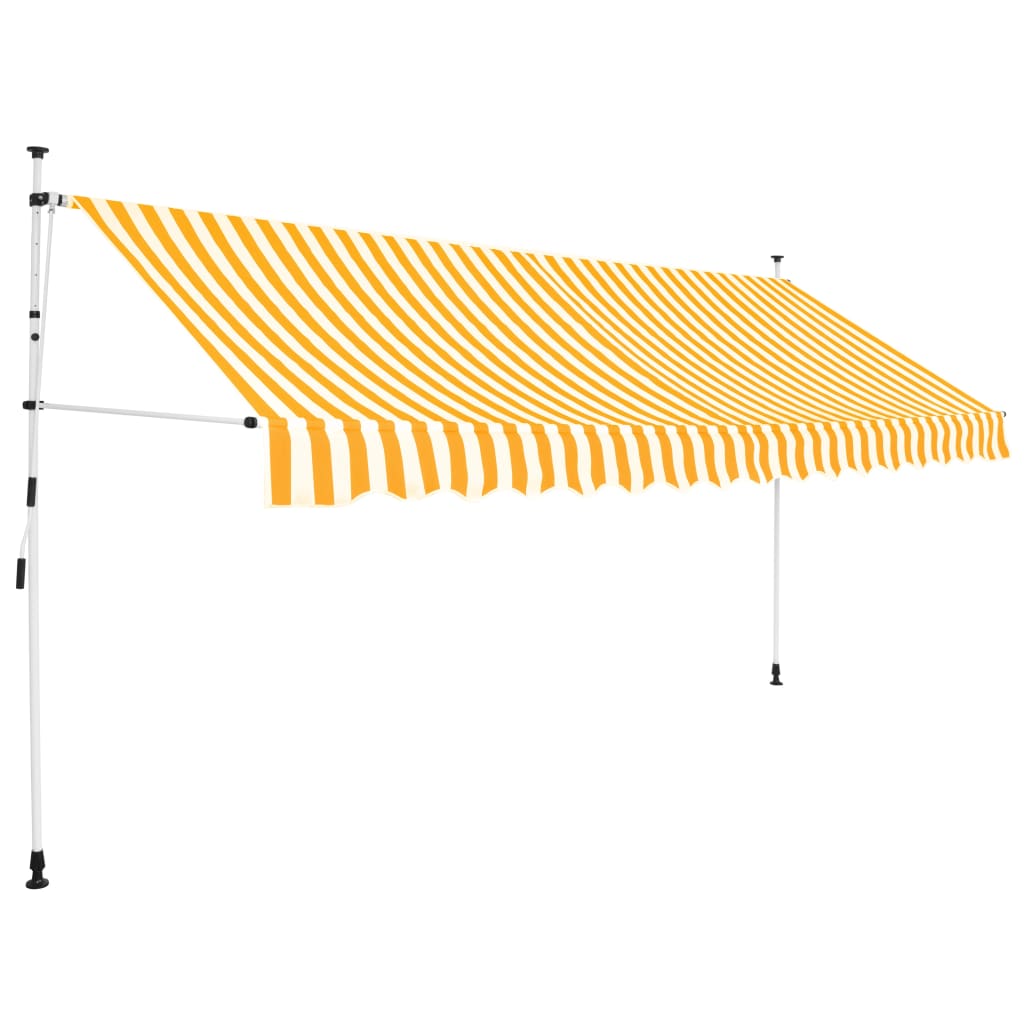 Manual Retractable Awning 350 cm Orange and White Stripes