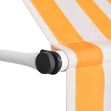 Manual Retractable Awning 350 cm Orange and White Stripes