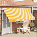 Manual Retractable Awning 350 cm Orange and White Stripes