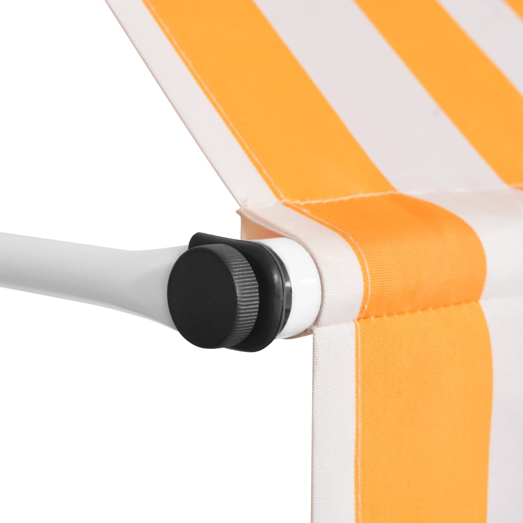 Manual Retractable Awning 400 cm Orange and White Stripes