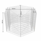 Hexagonal Gabion Raised Bed 160x140x100 cm