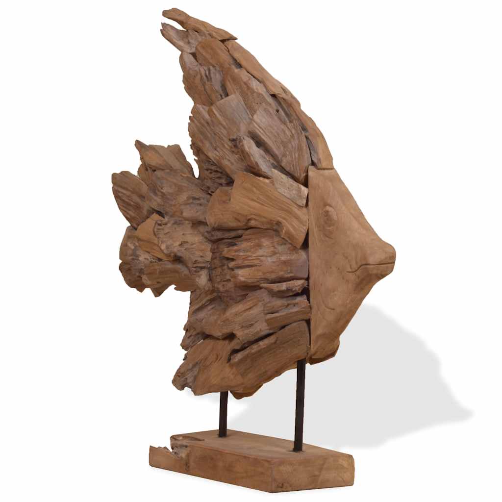 Fish Sculpture Teak 40x12x57 cm