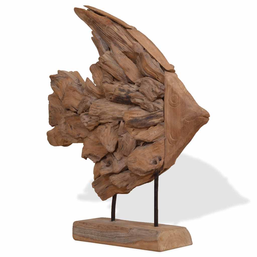 Fish Sculpture Teak 40x12x57 cm