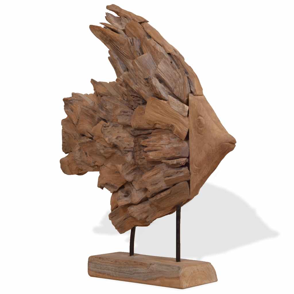 Fish Sculpture Teak 40x12x57 cm