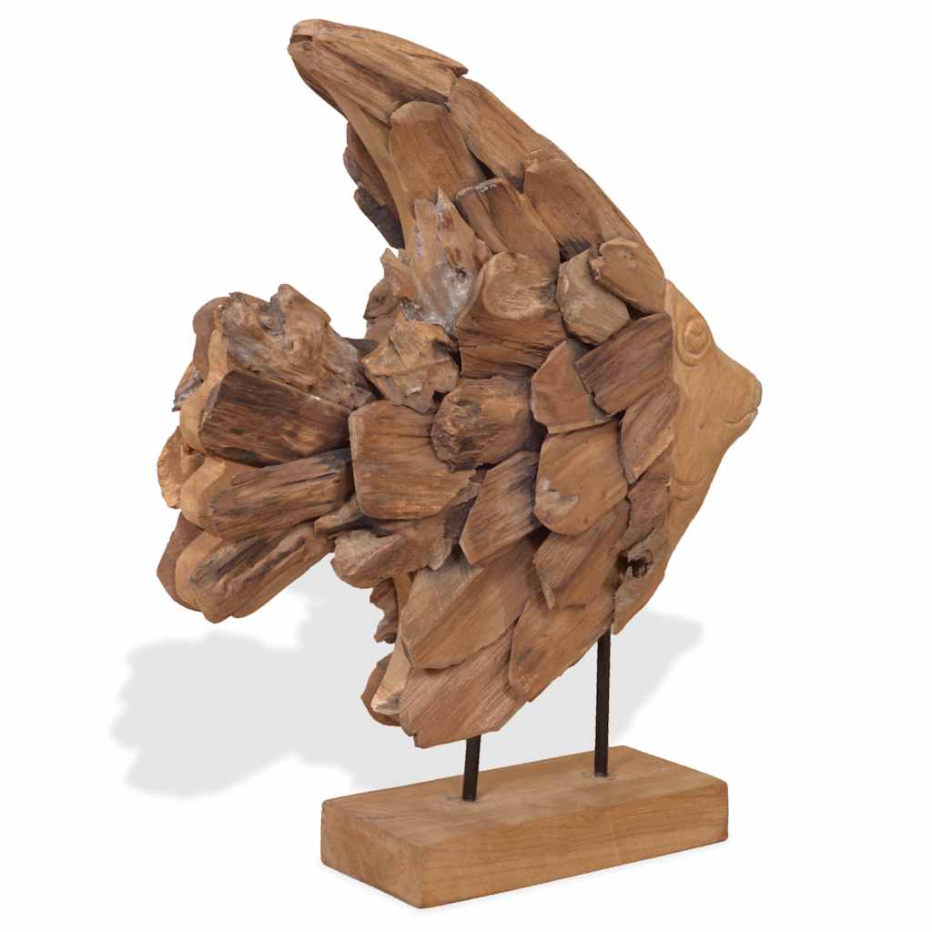 Fish Sculpture Teak 40x12x57 cm