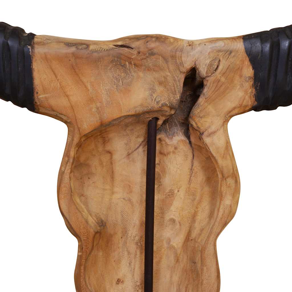 Bull Skull Sculpture Teak 66x15x88 cm