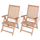 Reclining Garden Chairs 2 pcs Solid Teak Wood