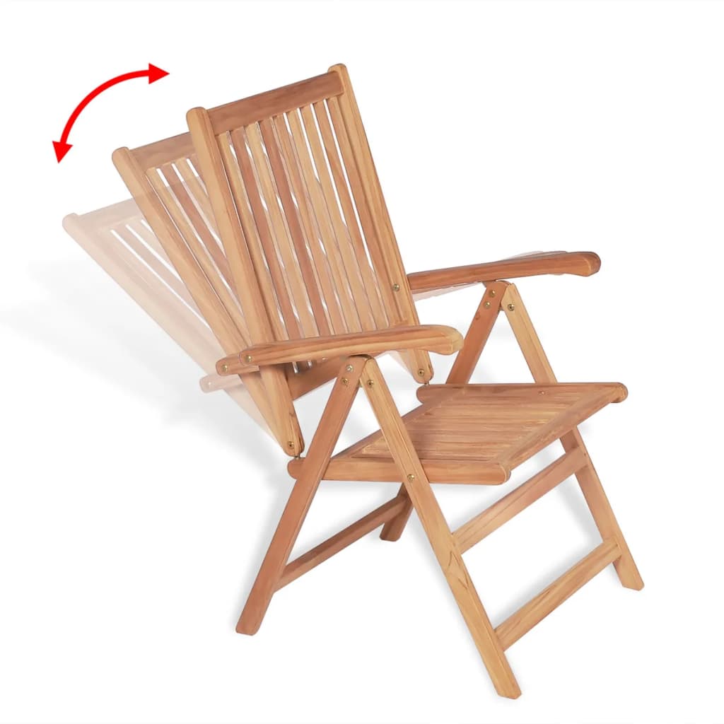 Reclining Garden Chairs 2 pcs Solid Teak Wood